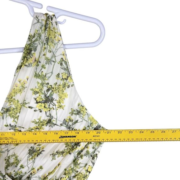 Alex Marie Size 16 White Green Floral Pleated Midi Easter Spring Dress MSRP $149 - Picture 12 of 16
